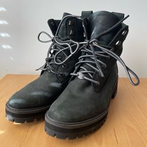Timberland black suede boots 7.5 (womens)